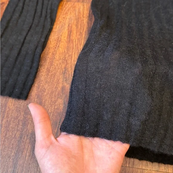 Ribbed Alpaca Semi-Sheer Ribbed Sweater - Picture 4 of 5